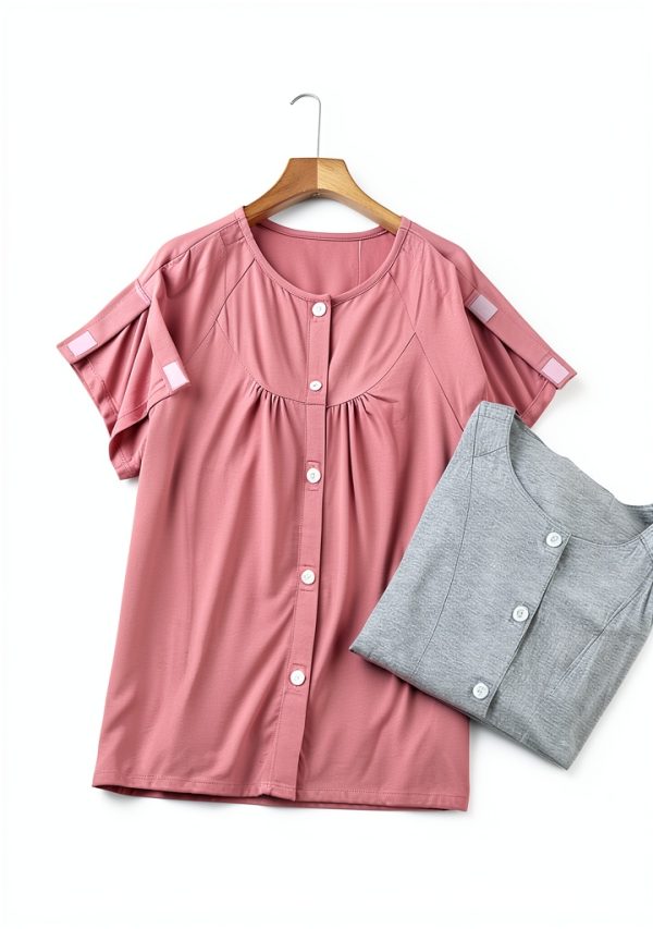 Patient Suit LAROTSUBA Nursing Gown Gray Medium Comfort-2