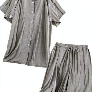 Patient Suit LAROTSUBA Nursing Gown Gray Medium Comfort-0