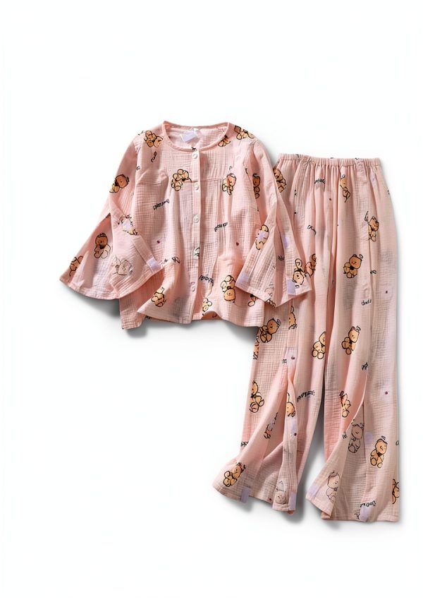 KUMUROETA Women's Patient Gown Soft Gauze Sleepwear Style 2 X-Large-1