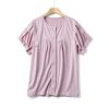 Aylashine Medical Patient Gown Modal Fabric Velcro Purple Medium-4