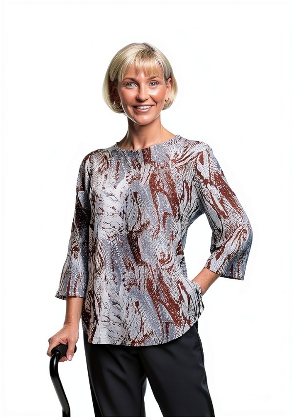Silverts Open-Back Women’s Top Pink Punch Easy Snap Closure-4