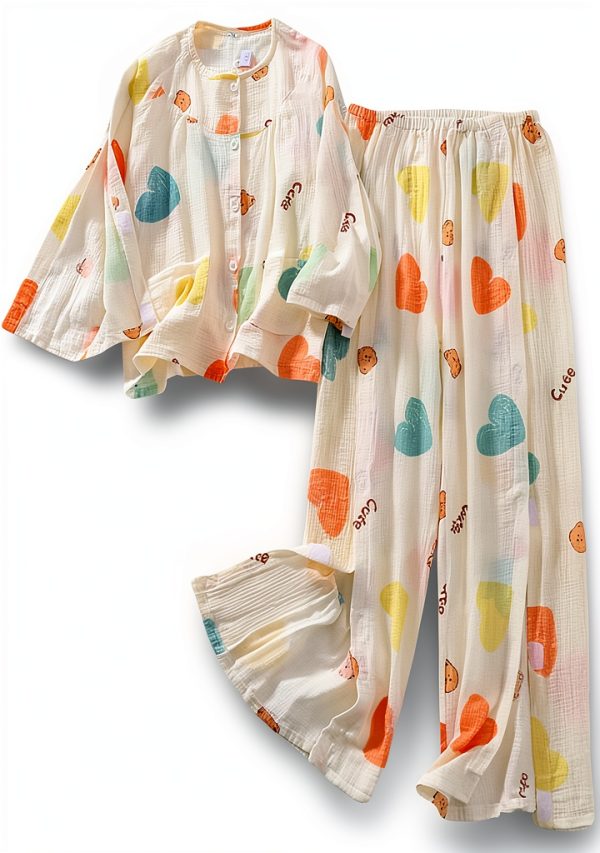 KUMUROETA Women's Patient Gown Soft Gauze Sleepwear Style 2 X-Large-0