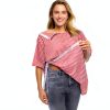 Blamoche Women's Rehab Shirt with Hidden Snaps, Cotton Spandex, Pink-1
