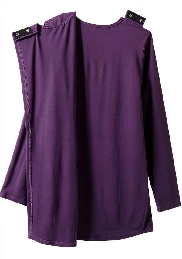 Open Back Women's Top Silverts Assisted Dressing with Rhinestone-1