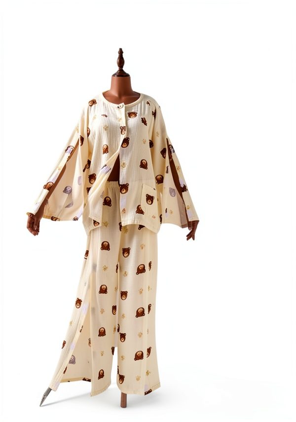 KUMUROETA Women's Patient Gown Soft Gauze Sleepwear Style 2 X-Large-2