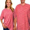 Blamoche Women's Rehab Shirt with Hidden Snaps, Cotton Spandex, Pink-0