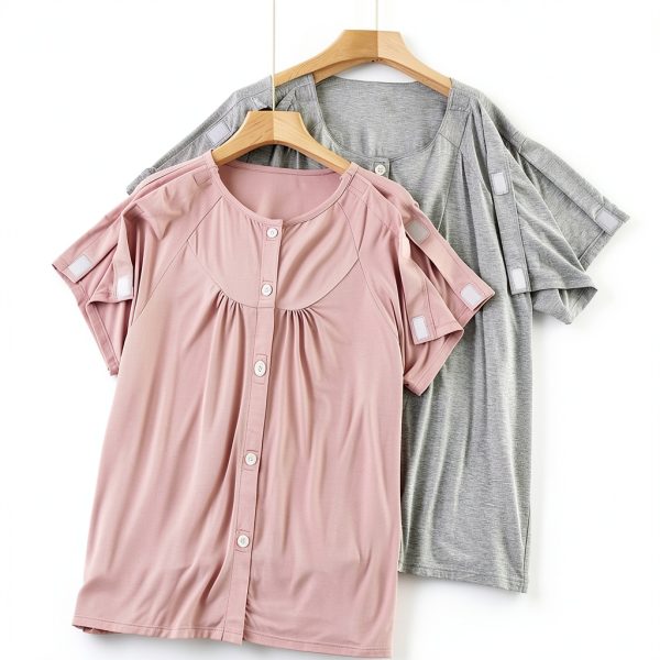 Patient Suit LAROTSUBA Nursing Gown Gray Medium Comfort-5