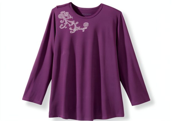 Open Back Women's Top Silverts Assisted Dressing with Rhinestone-0