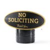 No Soliciting Sign ExcelMark Small Acrylic 2x5 Black Gold-2
