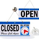 Business Hour Open Closed Sign with Suction Cups - Be Back Sign with Clock-0