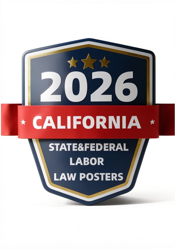 2026 California State and Federal Labor Laws Poster - English Version - OSHA Workplace Compliant - UV Waterproof Laminated 24" x 36" - Mandatory Regulations Posting for Employees-0