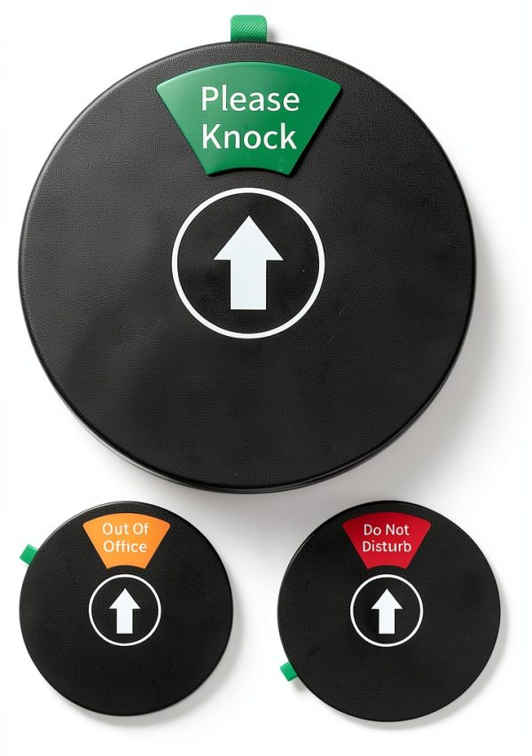 Office Door Sign K KitchenTour Rotating 6 Inch Black 6‑Mode-0