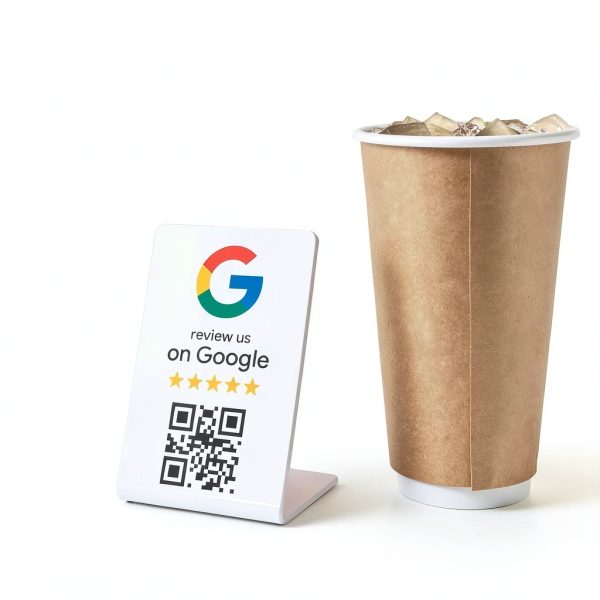 Google Review Stand ProsperQR NFC QR Stand Three Pack Gloss White-5