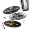 No Soliciting Sign ExcelMark Small Acrylic 2x5 Black Gold-4