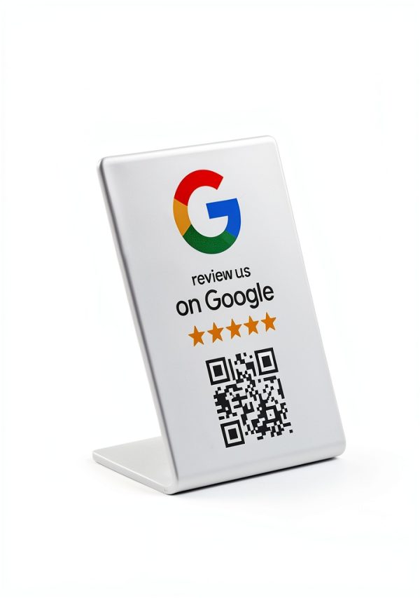 Google Review Stand ProsperQR NFC QR Stand Three Pack Gloss White-4