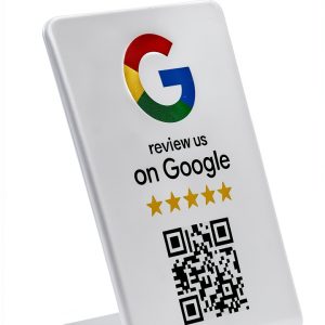 Google Review Stand ProsperQR NFC QR Stand Three Pack Gloss White-0