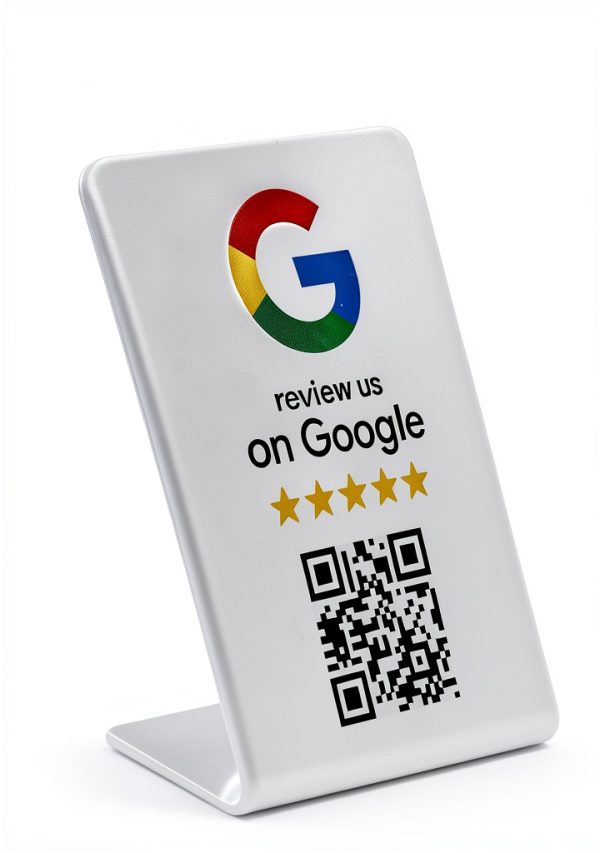 Google Review Stand ProsperQR NFC QR Stand Three Pack Gloss White-0