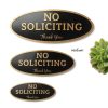 No Soliciting Sign ExcelMark Small Acrylic 2x5 Black Gold-5