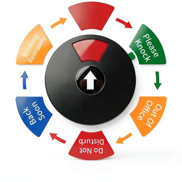 Office Door Sign K KitchenTour Rotating 6 Inch Black 6‑Mode-5