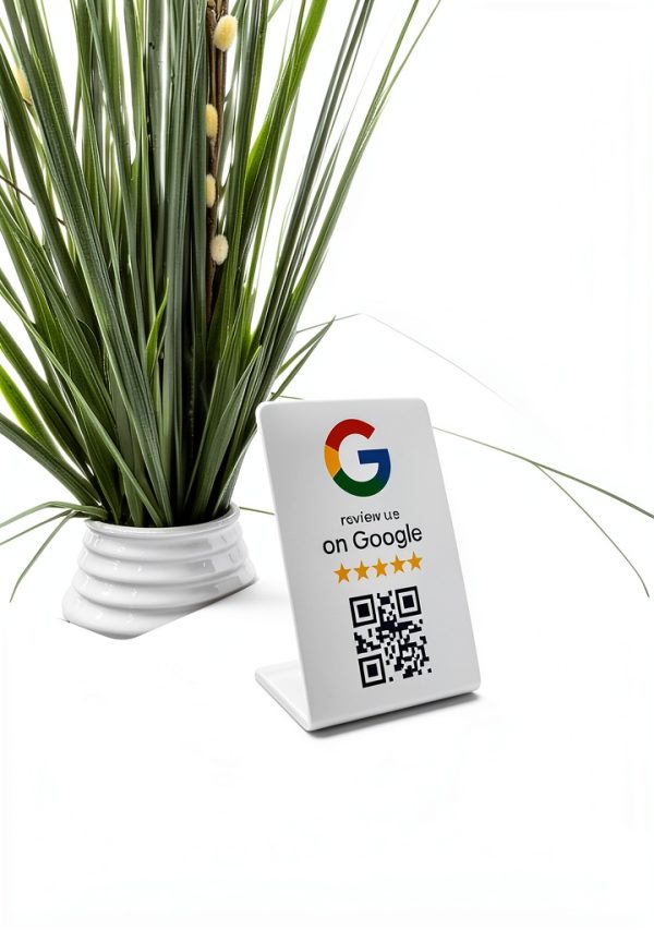 Google Review Stand ProsperQR NFC QR Stand Three Pack Gloss White-6