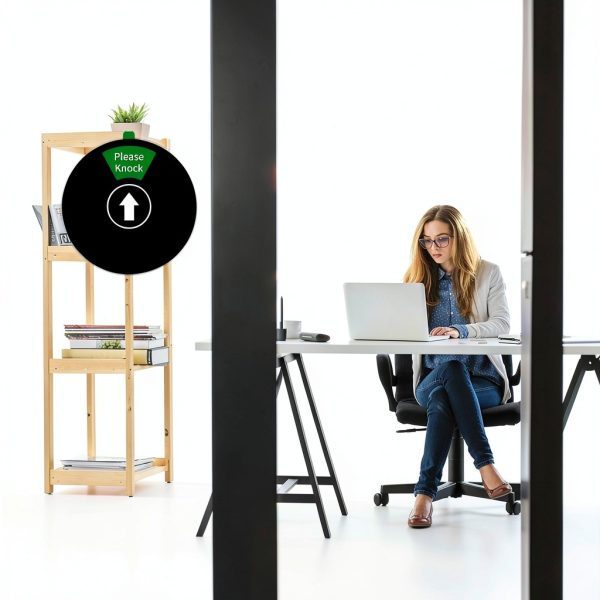 Office Door Sign K KitchenTour Rotating 6 Inch Black 6‑Mode-4